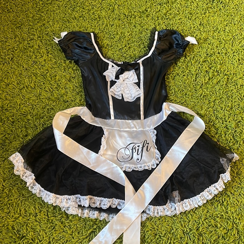 Costume Sexy Lacy Ribbon Maid Dress